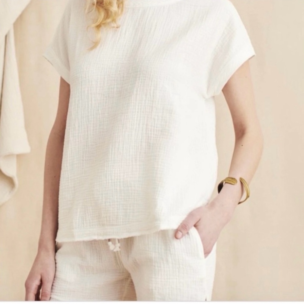 𝅺Faherty Topanga Tee in White size Small
